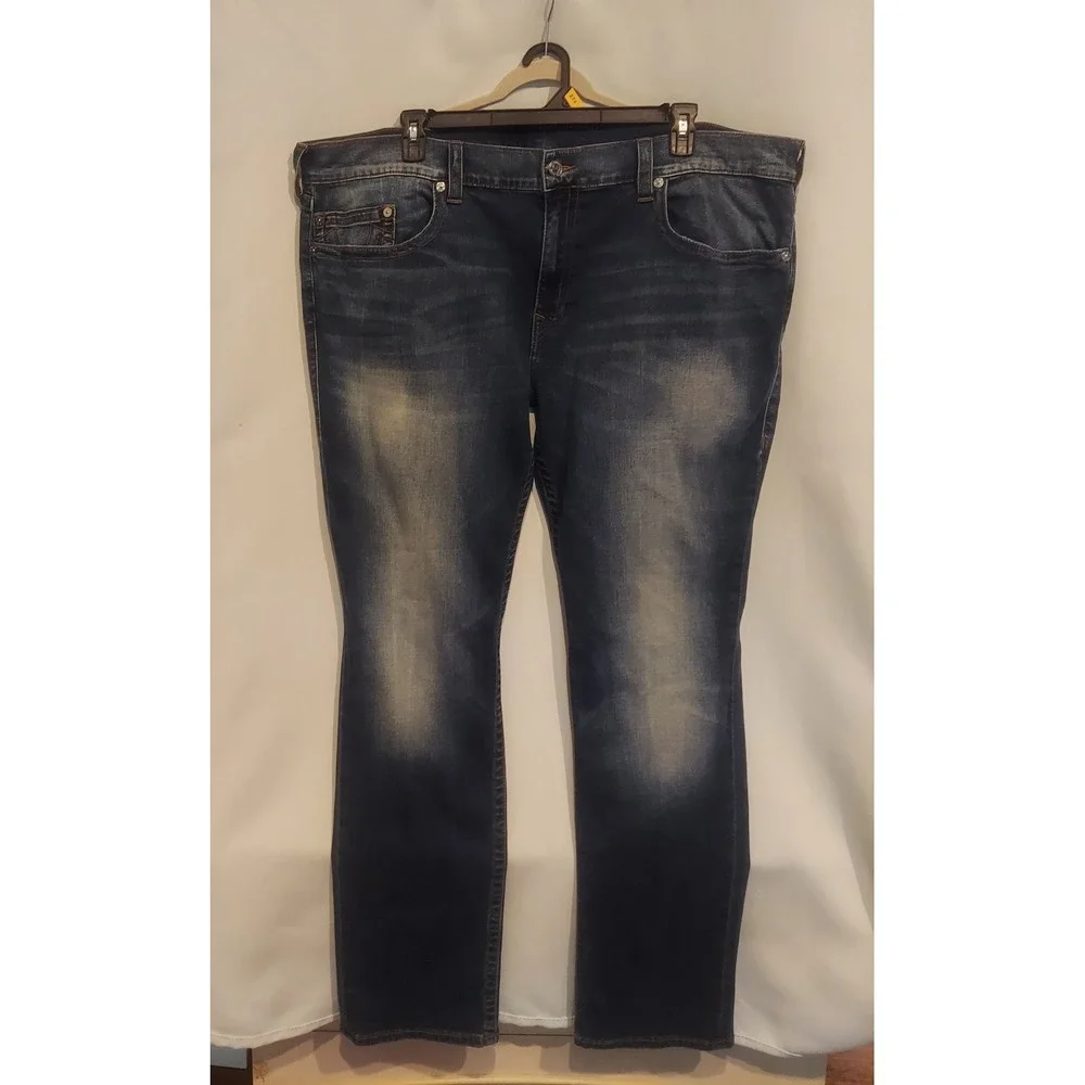 True Religion Mens Ricky No Flap Relaxed Fit Straight Leg Jeans Size 46/33